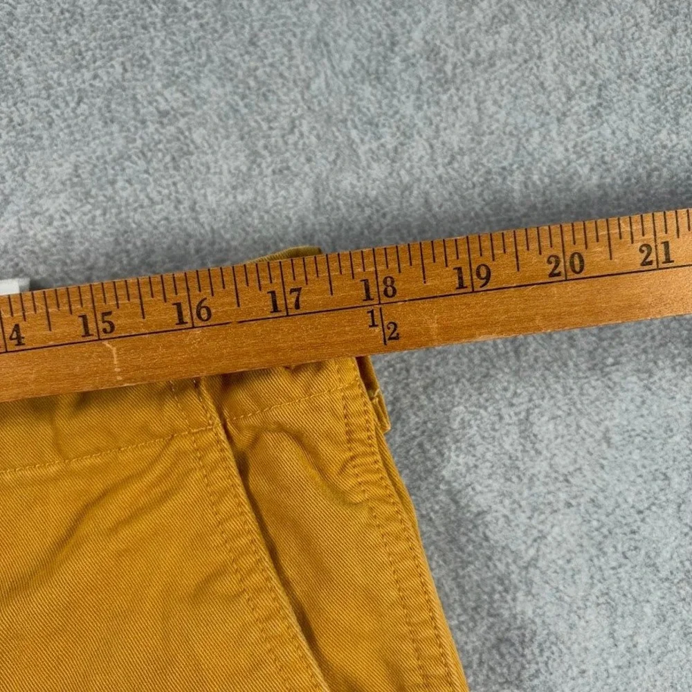 Banana Republic Cargo Pants Mens 33R Mustard Yellow Solid Utility Tapered Cuffed